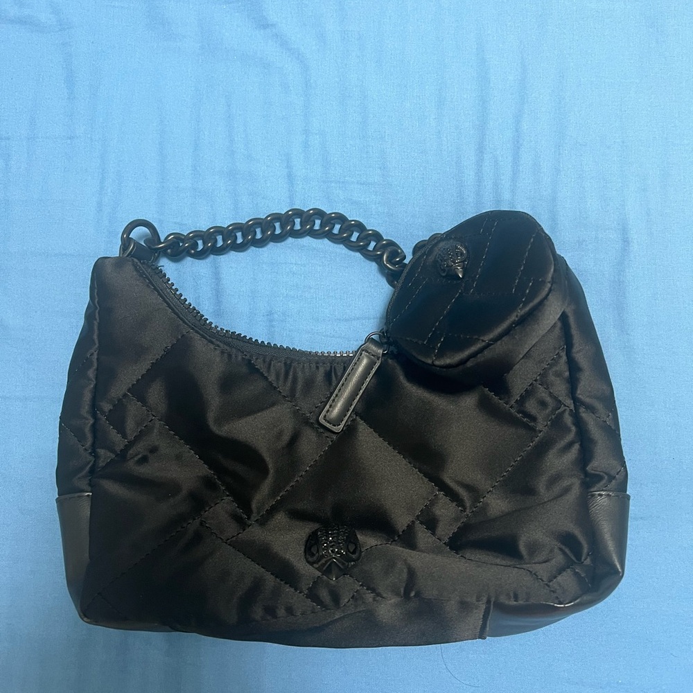 Kurt Geiger Black Quilted Shoulder Bag with Chain Handle